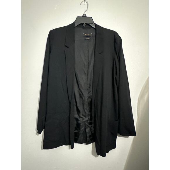 ‼️Massimo Dutti Black open blazer size US 8 Women's professional work wear - Picture 1 of 9